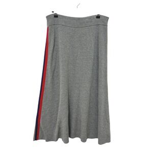 Velvet by Graham & Spencer Knit Side Stripe Maxi Skirt M Grey Athleisure Sporty